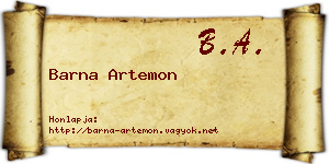 Barna Artemon névjegykártya